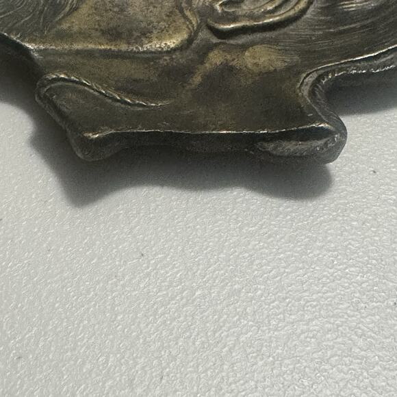 Vintage Brass Man Face Coin Tray Metalware Trinket Dish Pocket Emptier Figural - Picture 5 of 16